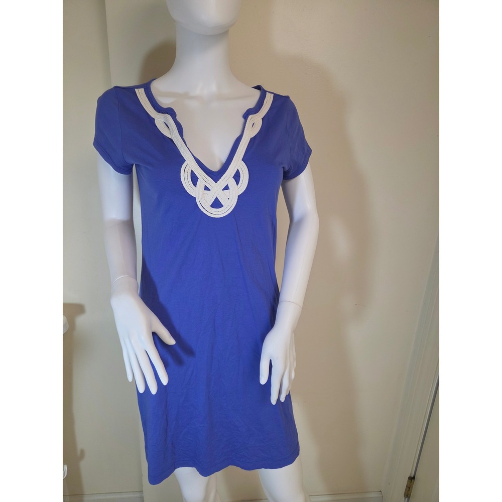 Lilly Pulitzer Pima Cotton Blue Rope Neck T-Shirt‎ Dress Small